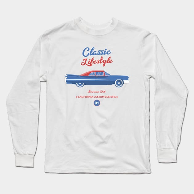 Classic Cars Vintage Car Car Show Long Sleeve T-Shirt by Tip Top Tee's